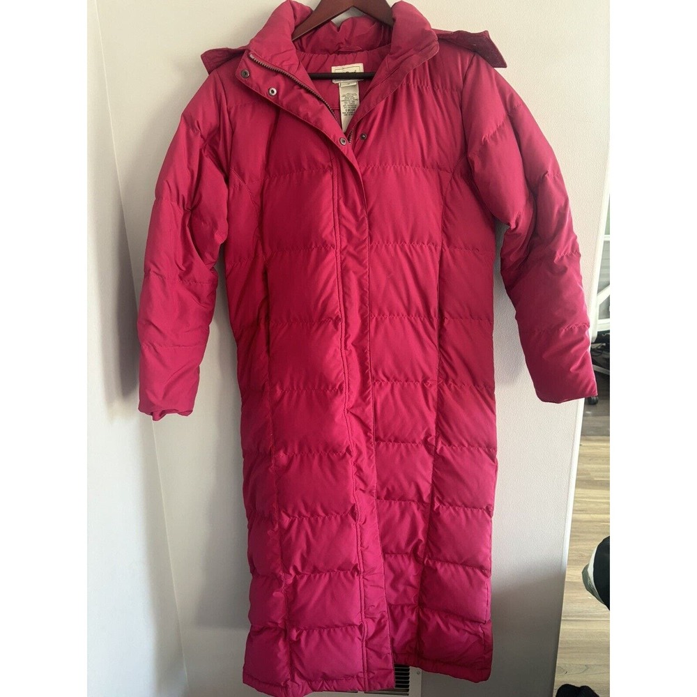LL Bean Women’s Ultrawarm Long Coat Medium Pink Goose Down Puffer Jacket